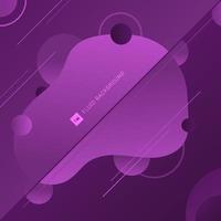 Abstract fluid shape with geometric and diagonal lines purple background. vector