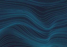 Abstract 3D glowing blue wave lines pattern with particles elements on dark background. vector