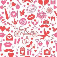 seamless pattern for valentines day with celebtation elements on white vector