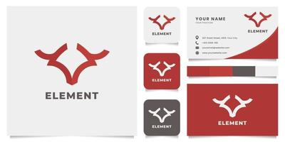 Simple and Minimalist Bull Logo with Business Card Template vector