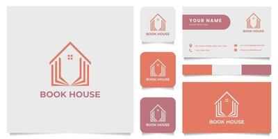 Simple and Minimalist Book House Logo with Business Card Template