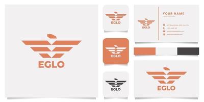 logotipo de águila con plantilla de tarjeta de visita vector