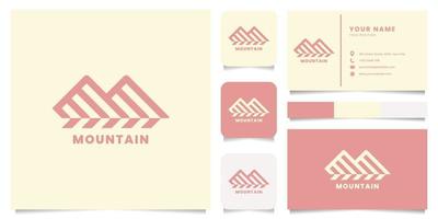 Line Mountain Logo with Business Card Template