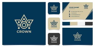 Simple and Minimalist Crown Logo with Business Card Template