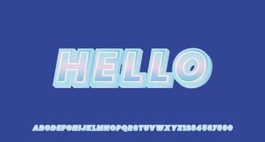 Holograpic 3D Text Effect vector