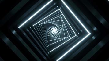 motion flying through glowing rotating neon squares tunnel loop video