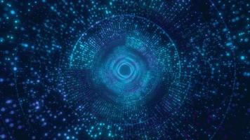 oneindig digitaal lichtblauw met cirkel tunnel naadloze loops video