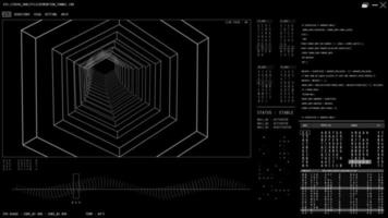 motion graphic with scientific and sci-fi tunnel loop on screen