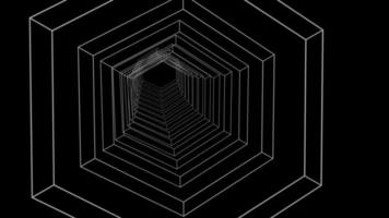 Infinite digital hex retro sci fi tunnel seamless loop video