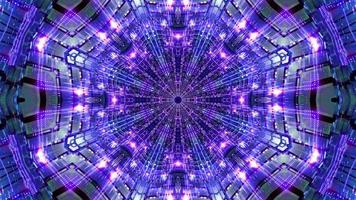 Abstract blue event visual kalaidoscope mandala pattern 3d illustration vj loop video