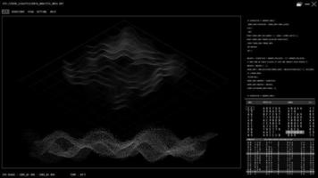 écran infographique numérique fui de forme d'onde analytique de données video