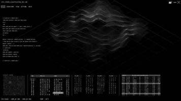 gráfico de movimiento con forma de onda científica y analítica de datos fui video