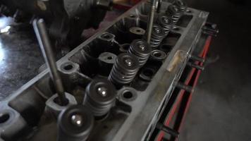 Obsolete Valves In The Engine Block Of An Old Car video