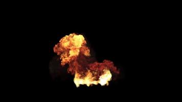 explosión de fuego con canal alfa video