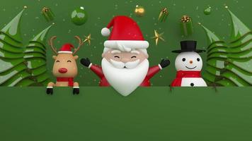 Santa Claus, ein Schneemann und ein Rentier video