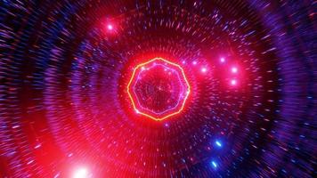 gloeiende neonlicht deeltjes ruimtetunnel