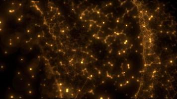 fundo abstrato de rede de partículas douradas video