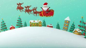 Santa Claus Traveling to Distribute Happiness video