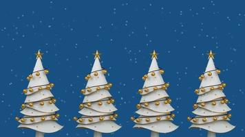 árboles de navidad blancos decorados con bolas doradas video