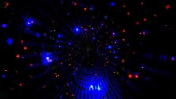 tunnel di effetti di luci riflessi colorati video