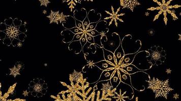 Golden Snowflake Isolated with Alpha Channel video