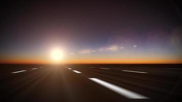 Road Trip On Highway Sunset Background Seamless Loop video