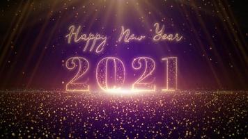 Happy New Year 2021 particle celebration background video