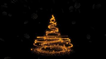 Beautiful Christmas Tree Particles Background Video Loop