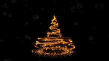 Beautiful Christmas Tree Particles Background Video Loop