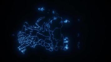 Russia Map Cyber Technology Intro With Regions video