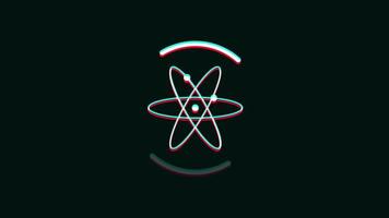 wetenschap atoom symbool pictogram technologie glitch fx video
