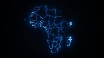 mappa cibernetica dell'africa che mostra intro per regioni