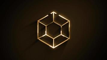 icono de diamante con animación fx de textura dorada