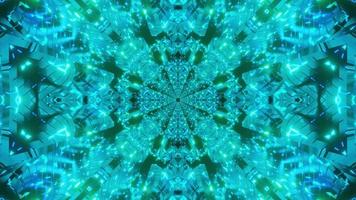 abstrakte leuchtende Neon Tunnel Kaleidoskop 3d Illustration VJ Schleife video