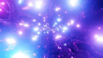 tunnel de réflexion lumineuse rougeoyante illustration 3d fond de mouvement boucle vj video