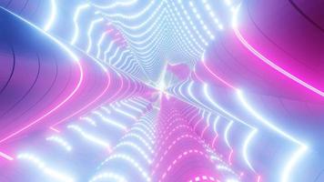 Color changing neon blue and pink tunnel 3d illustration vj loop video