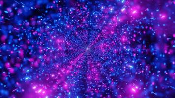partículas brilhantes espaço galáxia ilustração 3d dj loop video