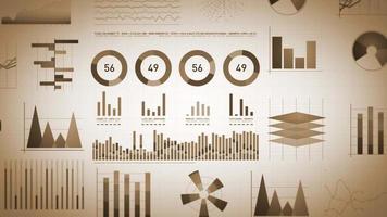 estatísticas de negócios, dados de mercado e layout de infográficos video