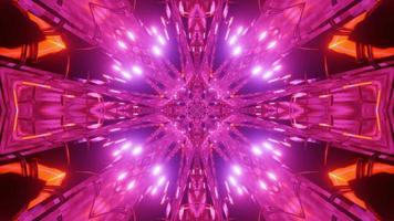 Resumo túnel vermelho caleidoscópio mandala ilustração 3d vj loop video