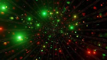 túnel de vidrio de ciencia ficción naranja verde ilustración 3d vj loop video