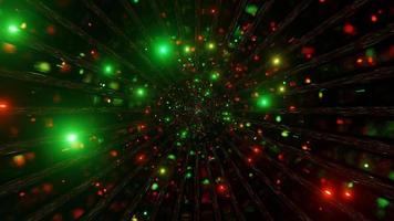 Green orange sci-fi glass tunnel 3d illustration vj loop video