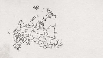 Hand Drawn Russia Map History Intro With Regions video