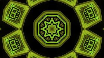 Blinking yellow abstract star kaleidoscope 3d illustration vj loop video