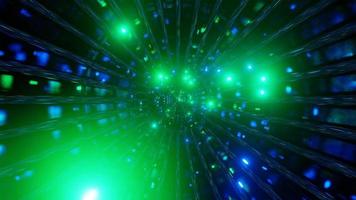 Glowing neon glass tunnel color changing 3d illustration vj loop video