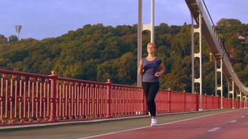 Jogger trains outdoors video