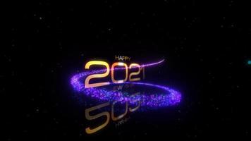 Happy New Year 2021 Greeting Text With Magic Particles video