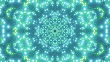 DJ loop 3d illustration with star shape kaleidoscope in green video