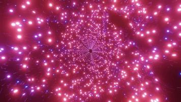 dj lus 3d illustratie gloeiende ronde neonlichten tunnel