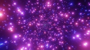VJ loop 3d illustration blinking colorful particles galaxy video