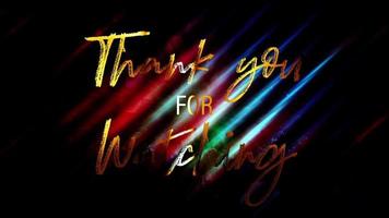 Thank you For Watching text artistic colorful stripes video